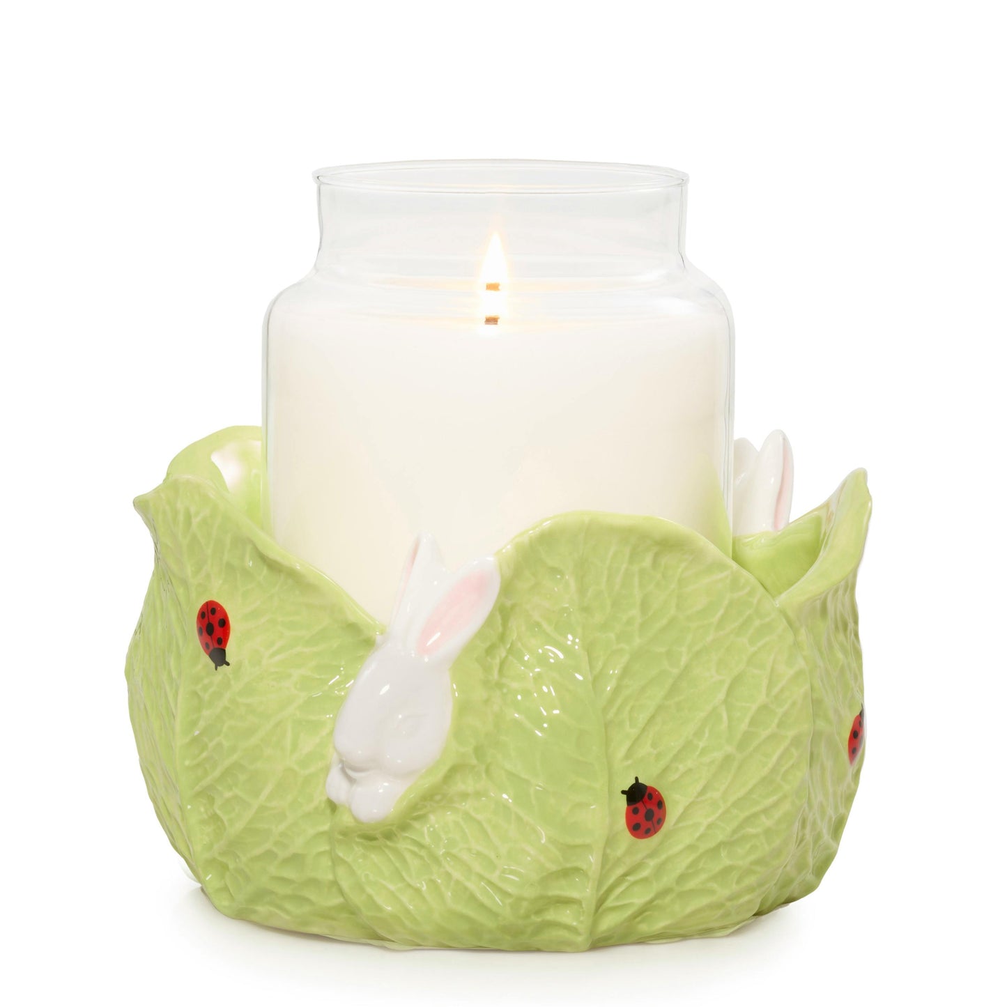 Ceramic Easter Bunny Jar Candle Holder QWW